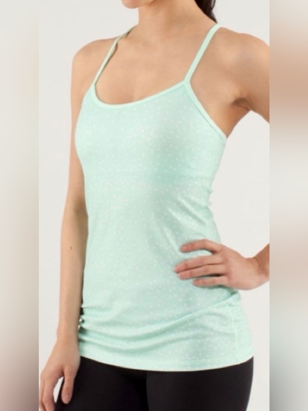 Lululemon Athletica - Power Y Tank Top Mint Green Spaghetti Strap Tank